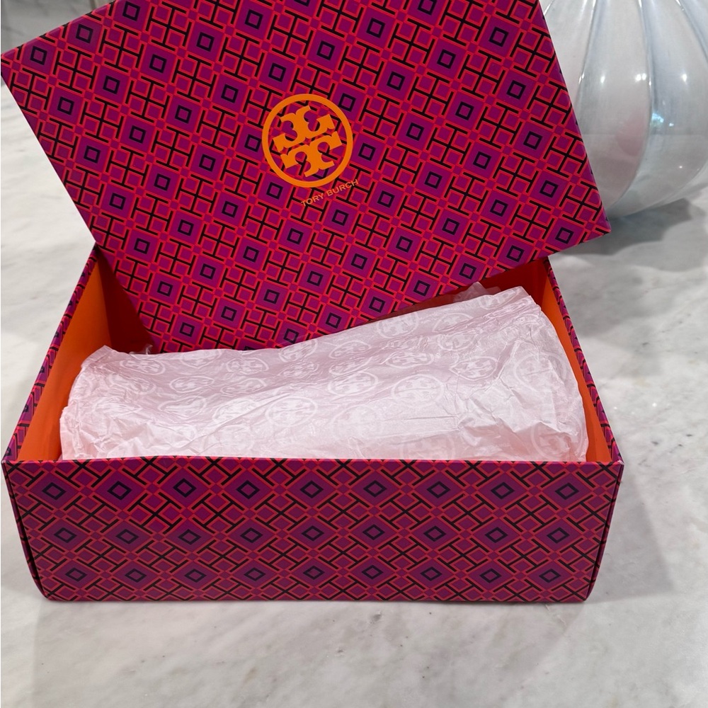 Tory Burch Geometric Pink and Orange Box empty box